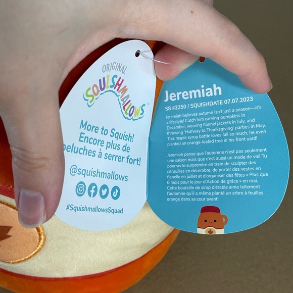 Squishmallow Jeremiah Canadian Pancake/Waffle Maple Syrup Bottle 8in Plush 2024 - Picture 6 of 10